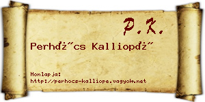 Perhócs Kalliopé névjegykártya